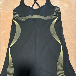 Victoria's Secret Black Jumpsuit with Gold Wave Accents